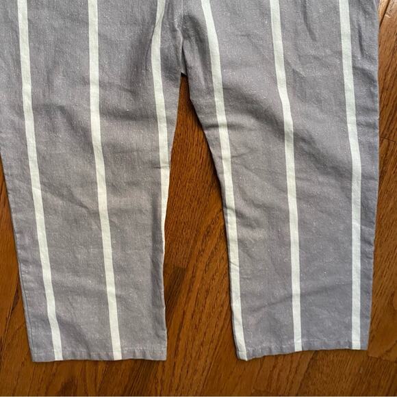 L’il Lemons (For Love & Lemons) $85 Kids Gray Stripe Linen Jumpsuit 6T NWOT - Picture 8 of 14